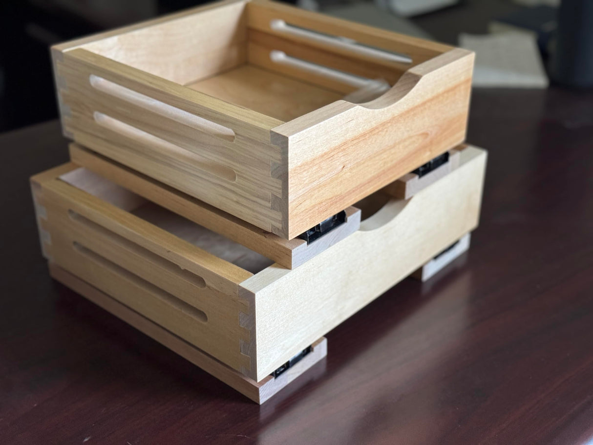 LuxursKingQYW Fully Assembled Drawer Wood Pull Out Tray Drawer Box Kitchen Cabinet Organizer, Cabinet Slide Out Shelve, Wooden Pull-Out Shelf(12" W×10" D×3" H) LuxursKingQYW