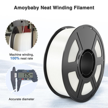 Amoybaby Silk Pearl White PLA Filament 1.75mm, Shiny Silk PLA Clog-Free 3D Printer Filament, Dimensional Accuracy +/- 0.03mm, 1kg(2.2lb), Fits for Most FDM 3D Printers