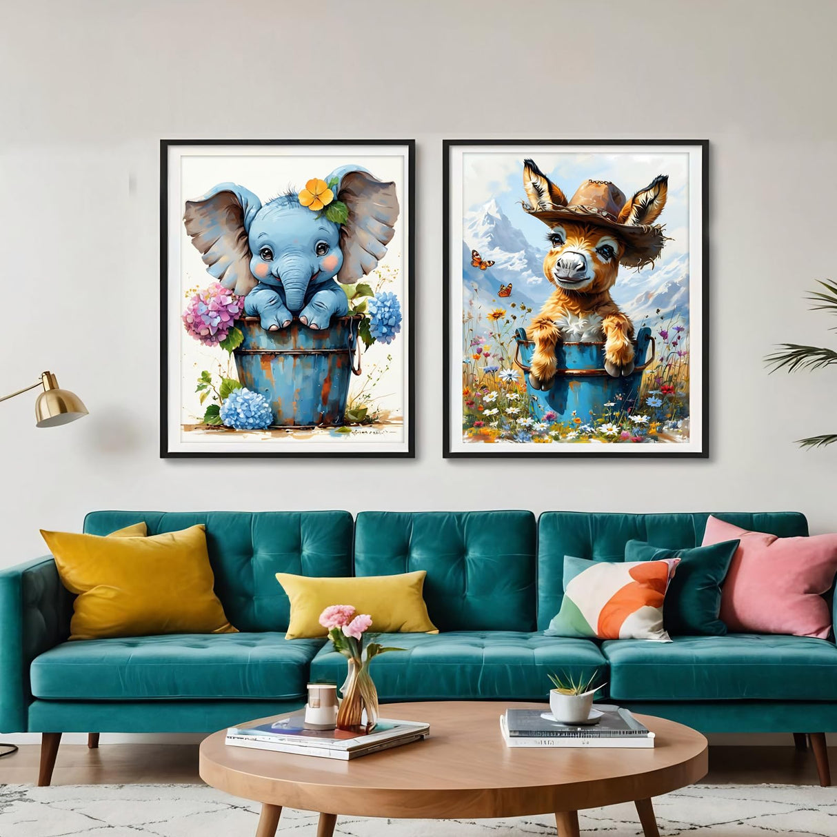 GCEOSINI 4 Pack Diamond Painting Kits for Adults, 12x16 Inch 5D Diamond Art Kits for Beginners, Full Drill Paint with Diamonds Dots Diamond Painting Kits Gem Art for Home Decor (Animal 01) GCEOSINI