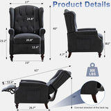 SAMERY Wingback Recliner Chair with Massage and Heat, Push Back Recliner Accent Chair, Modern Tufted Reclining Lounge Single Small Recliner Chair Set of 2 for Small Spaces, Living Room, Office SAMERY