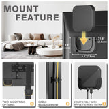 TAVR Universal Floor TV Stand Base for 32-74 Inch TVs up to 110 Lbs with Swivel Height Adjustable Mount, Black Tempered Glass Base for Media Storage and Space Saving TAVR Furniture