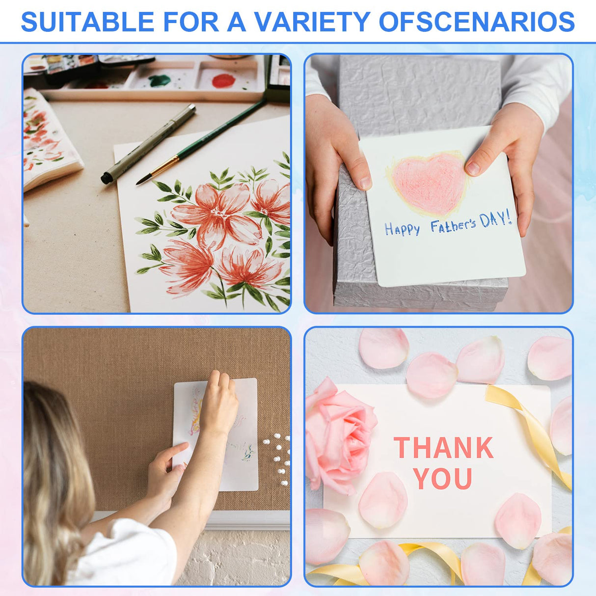 50pcs 4.7x7.1 Inch Blank Watercolor Cards, White Water color Paper Cards Watercolor Cardstock Bulk for Kids Students Painting Invitation Thank You Note Greeting Card Art Supply SAVITA