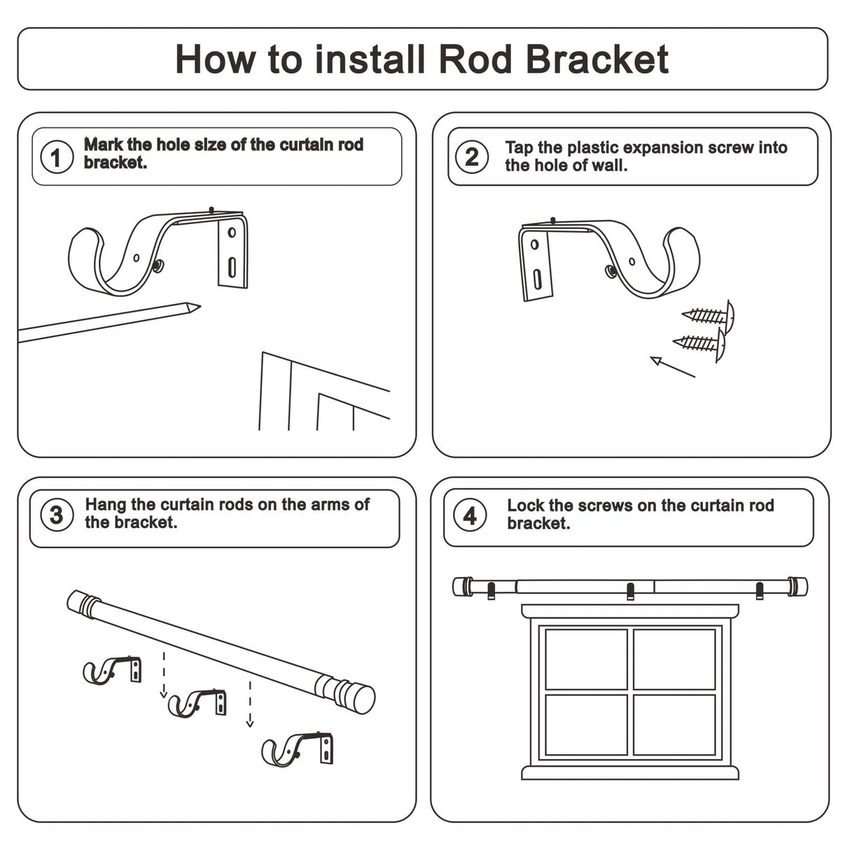 Byondeth Curtain Rods for Windows 16 to 144 Inches Adjustable Length 1 Inch Diameter Window Curtain Rod with Aluminium End Cap, Antique Bronze Byondeth