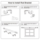Byondeth Curtain Rods for Windows 16 to 144 Inches Adjustable Length 1 Inch Diameter Window Curtain Rod with Aluminium End Cap, Antique Bronze Byondeth
