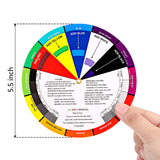 4 Pcs Color Wheel, Paint Mixing Learning Guide Art Class Teaching Tool - Blending Board Chart - Mix Colors (5.5 Inches, 9 Inches) Nezyo