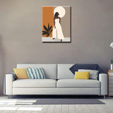 Afro Girl Painting Fashion Black Women Paint by Number Kits 16 x 20 inch Canvas DIY Tropical Leaves Oil Painting for Kids Adults Beginner with Brushes and Acrylic Nordics Boho Art Gift(Frameless) TUMOVO