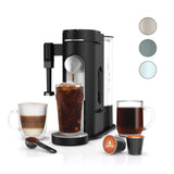 Ninja Pod & Grounds Specialty Single-Serve Coffee Maker, K-Cup Pod Compatible, Brews Grounds, Compact Design, Built-In Milk Frother, 56-oz. Reservoir, 6-oz. Cup to 24-oz. Mug Sizes, Black, PB051 Ninja