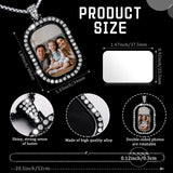 Junkin 24 Pcs Sublimation Rhinestone Trays Pendant Set, Including 6 Double Sided Blank Rhinestone Bezel Trays, 6 Pcs Thick Chains with 12 Sublimation Discs for Making (Black, Silver) Junkin