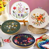 4 Pack Embroidery Kit for Beginners,Adults DIY Starter Kit,Cross Stitching Kits with Flower Stamped Patterns,Hoop,Tools,Colorful Threads with Needles,Step by Step Instructions,Hand Craft Lover Gift wtisan