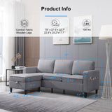 PUREMIND 2Piece Sofa Set for Living Room, Modural Convertible Loveseat and Sofa Set, Modern Linen Fabric L Shaped and Loveseat Sofa Set of 2, Sectional Sofa Couches Set for Apartment PUREMIND