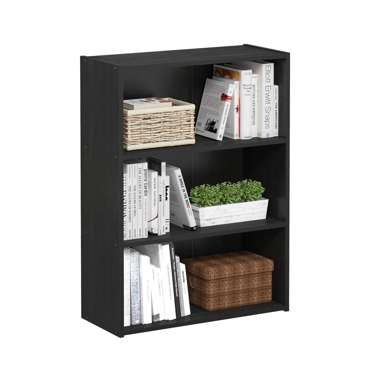 Furinno Pasir 3-Tier Open Shelf Bookcase, Americano Furinno