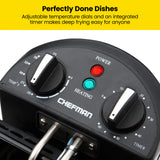 Chefman 4.5 Liter Deep Fryer w/Basket Strainer, XL Jumbo Size, Adjustable Temperature & Timer, Perfect for Fried Chicken, Shrimp, French Fries, Chips & More, Removable Oil-Container, Stainless Steel Chefman