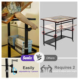 Sunix 1500 Pieces Jigsaw Puzzle Table with Legs, 36"x26" Adjustable Height Puzzle Board with Cover & 6 Sorter Tray, 12-Tilting-Angle Portable Wooden Puzzle Table for Adults, Enclosed with Wheels Sunix