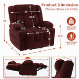 Neioml Triple Motor Large-Wide Lift Chair, Infinite Position, 180° Lay Flat, Power Lift Chairs Recliners for Elderly Big and Tall, Massage & Heat, Extended Footrest, Soft Plush Flannel (Red) Neioml