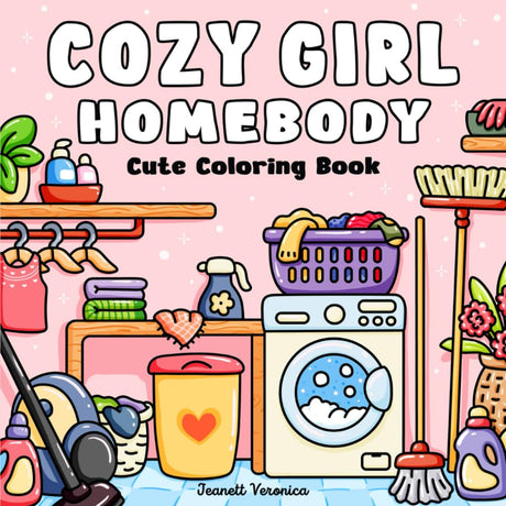 Cozy Girl Homebody: Cute Coloring Book for Adults and Teens, Bold & Easy Designs | With Simple Illustrations for Self-Care & Relaxation (Cozy Girl Series) WoodArtSupply