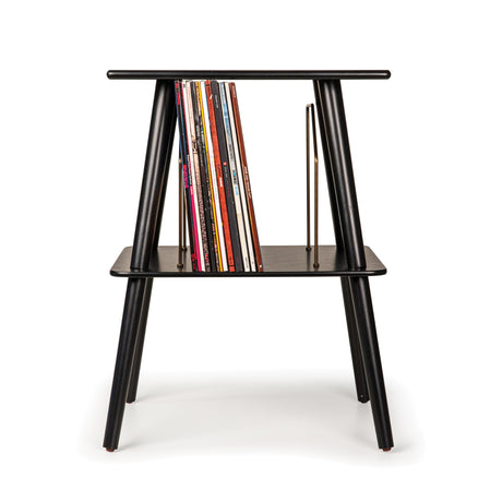 Crosley Manchester Record Player Stand, Media Console with Vinyl Storage, Modern Home Organizer, Black Crosley