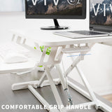 VIVO 32 inch Desk Converter, K Series, Height Adjustable Sit to Stand Riser, Dual Monitor and Laptop Workstation with Wide Keyboard Tray, White, DESK-V000KW VIVO