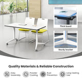 Conference Table Folding Conference Table, Modern Conference Room Table White Meeting Table Flip Top Large Mobile Training Table, Mobile Training Seminar Table for Office Classroom (6pack 63in) Lrxmastery