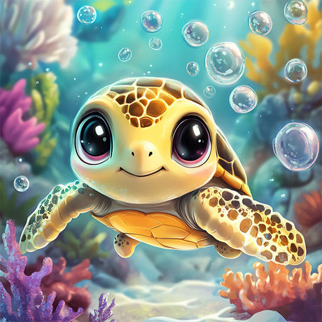 CEOVR Sea Turtle Diamond Painting Kits, Cute Sea Turtle Diamond Art Dots for Adults Beginners 5D Full Drill DIY Gem Art, Adult Crafts Kits Arts and Crafts, Wall Decor for Home Office 12x12in CEOVR