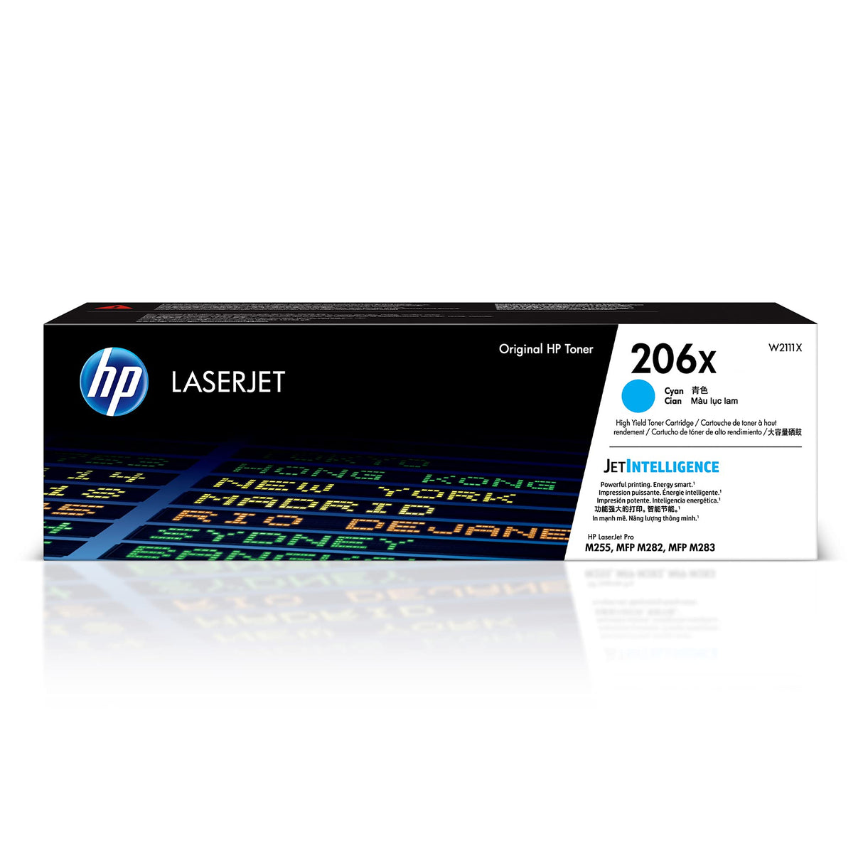 HP 206X Cyan High-yield Toner Cartridge | Works with HP Color LaserJet Pro M255, HP Color LaserJet Pro MFP M282, M283 Series | W2111X HP