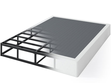 QEROMY 9 Inch High Profile Box Spring, Sturdy Metal Frame Mattress Foundation, Easy Assembly, Quiet & Noise-Free, Full Size QEROMY
