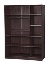 Palace Imports 100% Solid Wood Wardrobe/Armoire/Closet with 3 Sliding Louvered Doors, Java. 5 Shelves Included, 52" w x 72" h x 22.5" d, Renewable Eco-Friendly Wood, Made in Brazil Palace Imports