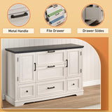 Maupvit 47.6" File Cabinet with 5 Drawers, Farmhouse Lateral File Cabinets for Home Office, Filing Organization Storage Cabinets for Letter/Legal/A4/F4 Maupvit