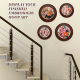 Wenqik 6 Pcs Wood Embroidery Frames for Display Embroidery Hoops Wood Display Frame for Finished Cross Stitch or DIY Art Craft Sewing Ornaments (8 Inch, 6 Inch, Round) Wenqik