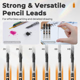 Nicpro Art Drawing Supplies Kit, Art Mechanical Pencil Set with 6 Metal Drafting Pencil 0.5 & 0.7 & 0.9 & 2mm, 100 Sheets 9 x 12'' Sketch Book, 20 Tube Lead Refills for Sketching Nicpro