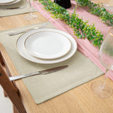Rinpon Cloth Placemats Set of 8, Linen Type Fabric Placemats Machine Washable Heat Resistant Placemats Wrinkle Free Thick Polyester Kitchen Place Mats for Dining Table (Beige) Rinpon