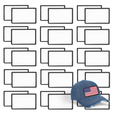 30 PCs Sublimation Patches - Iron On Blank Patches for DIY Crafts Hats Caps Backpack Uniforms (Rectangle / 30PCs) -3.15"x1.97"