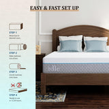 EGOHOME California King Mattress 12 Inch Cooling Gel Memory Foam, Fiberglass Free, Mattress Bed in a Box for Back Pain Relief, Medium Firm, CertiPUR-US Certified, 72”x84”x12”, White EGOHOME