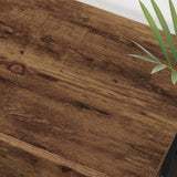 LVB Rustic Console Table, Industrial Wood Metal Sofa Table Behind Couch, Farmhouse Long Entryway Table with Storage Shelf, Large Wooden Foyer Hallway LVB