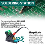 YIHUA 995D+ EVO Soldering Hot Air Station Kit 2-IN-1 110W Soldering Iron with LCD Display, Power Meter, Preset Channels, Sleep Mode, °C-°F Conversion, Automatic Shutdown Functions YIHUA