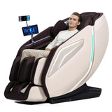 HealthRelife 4D Massage Chair Full Body Zero Gravity Recliner - 55“ SL-Track,15 Auto Modes,11 Massage Technique,40 Airbags Massage,with Yoga Stretch,APP Control,Shiatsu Foot Massage(Coffee) HealthRelife