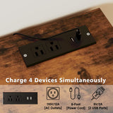 LIKIMIO 6 Drawer 59" Dresser with LED and Power Strip, Dressers & Chests of Drawers with Storage Cabinet for Bedroom, Rustic Brown LIKIMIO