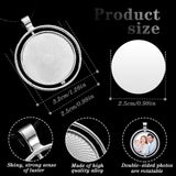 Junkin 24 Pcs Sublimation Rhinestone Trays Pendant Set, Including 6 Double Sided Blank Rhinestone Bezel Trays, 6 Pcs Thick Chains with 12 Sublimation Discs for Making (Round Style) Junkin