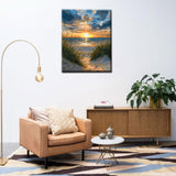 Tropical Seascape Painting Paint by Number Kits 16 x 20 inch Sea Scene at Sunset Canvas DIY White Beach Painting for Kids Adults Beginner with Brushes and Acrylic Art Office Gift(Without Frame) Tucocoo