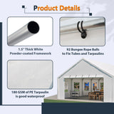 20x40ft Outdoor Heavy Duty Party Tent, Carport Wedding Event Shelter, Large Commercial Canopy with Removable Sidewalls, BBQ Wedding Tents with Storage Bags for Patio Garden Hohuqeri