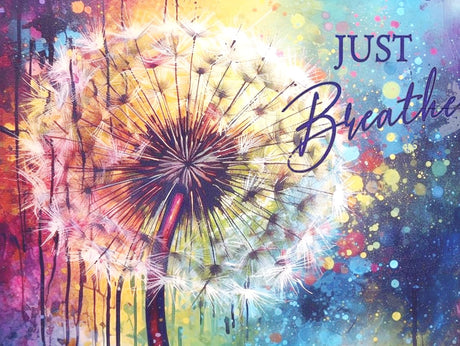Diamond Art Painting Colorful Dandelion, Butterfly, Just Breathe Kit for Adults Diamond Art Painting by Number Kits Gem Art Wall Home Decor(Canvas 13.8 x15.8inch) WoodArtSupply