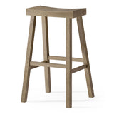 Maven Lane Kitchen Bar Stool, Modern Farmhouse Wood Barstool, Kitchen Island Chairs, Pub Bar Height Stools for Kitchen, Wide Comfortable Seat Backless Bar Stools, Vincent 31 Inch, Antiqued Grey Maven Lane