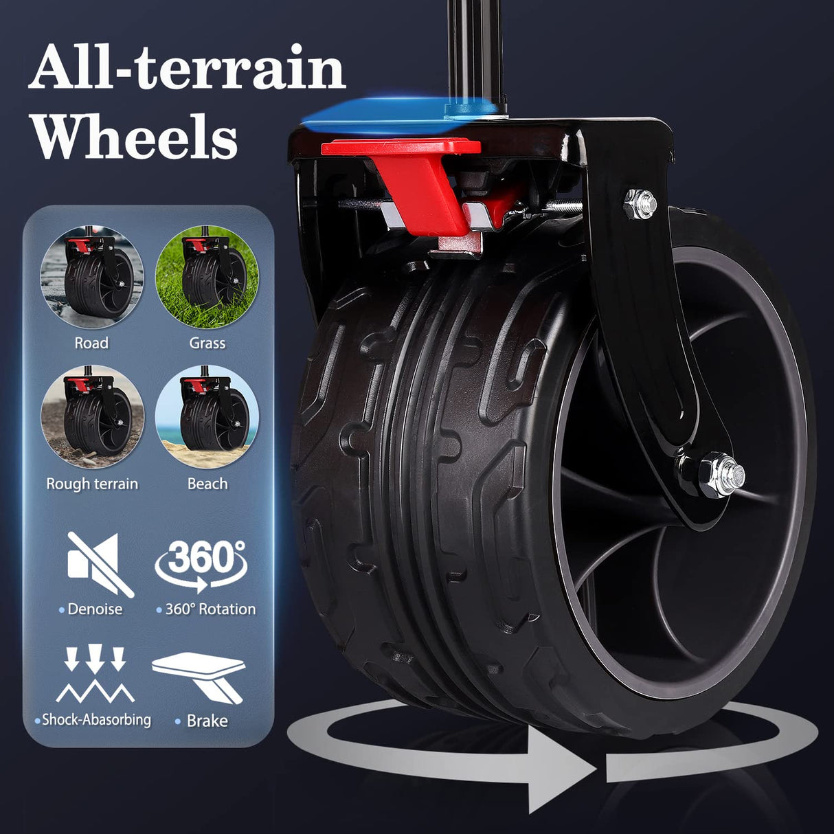 Sekey 220L Collapsible Foldable Wagon with 330lbs Weight Capacity, Heavy Duty Folding Utility Garden Cart with Big All-Terrain Beach Wheels & Drink Holders. Grey Sekey