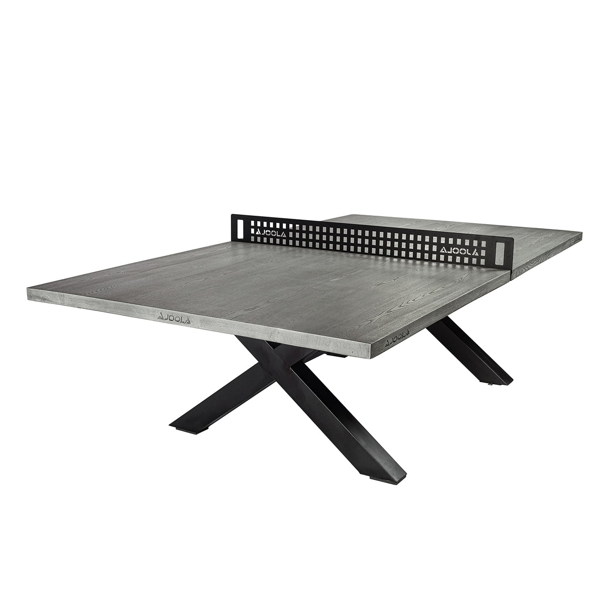 JOOLA Berkshire Outdoor Table Tennis Table - Multi Use Conference Table Dining Table - Concrete Gray Wood Look Includes Steel Outdoor Ping Pong Net Set & Frame - Hybrid Indoor Outdoor Ping Pong Table JOOLA