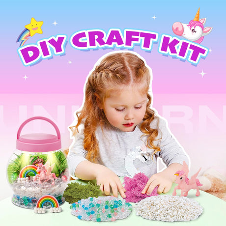 Hasviey Terrarium Kit for Kids, Light Up Unicorn Toys for Girls 6-8, DIY Kids Arts and Crafts Kit with Remote Control, Preschool Learning & Education Science Kits & Toys, Gift Ideas for Birthday Xmas Hasviey