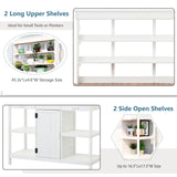 66” Large Outdoor Potting Table with 2 Drawers, Cabinet, Open Shelves, Wooden Potting Bench for Garden, Patio, Farmhouse, Backyard, Spacious Workstation (White, 66") Thctvous