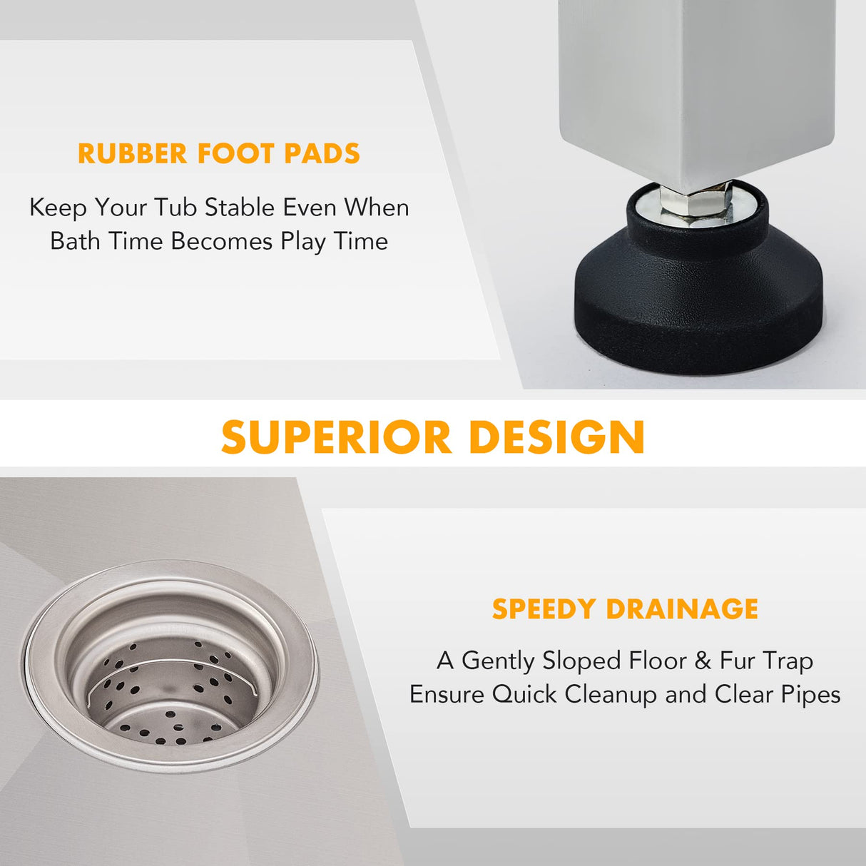 CO-Z 50” Dog Bathing Station for Large Dogs, Professional Dog Grooming Tub Pet Dog Washing Station for Home, Large Dog Bathtub with 304 Stainless Steel Tank, Removable Floor Grate, Steps, Faucet CO-Z