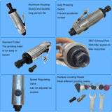 1/4 Inch Air Die Grinder Kit, Portable Straight Grinder, 22000 RPM Pneumatic Air Die Grinder Polishing Grinding Machine Heavy Duty Industrial Polisher Grinding Tool TOPINCN