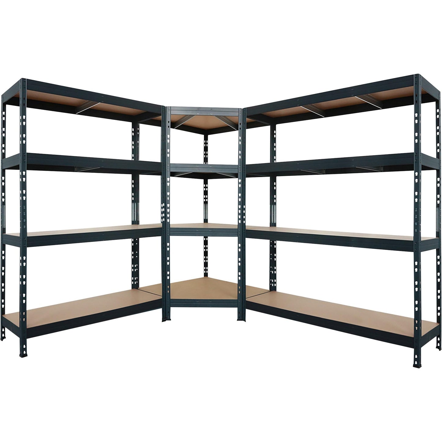 AR Shelving 2400-Lb. Capacity, 71in.H x 60in.W x 18in.D Rivet Shelving Unit, Or Assemble as 2 Benches, Ea. 35 1/2in.H x 120in.L x 18in.D, Matte Dark Gray, Model# Garage 60/18 600 Lbs.