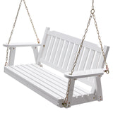 Anraja Wooden Porch Swing 2-Seater, Bench Swing with Hanging Chains, Heavy Duty 800 LBS, for Outdoor Patio Garden Yard,4 Ft,White Anraja