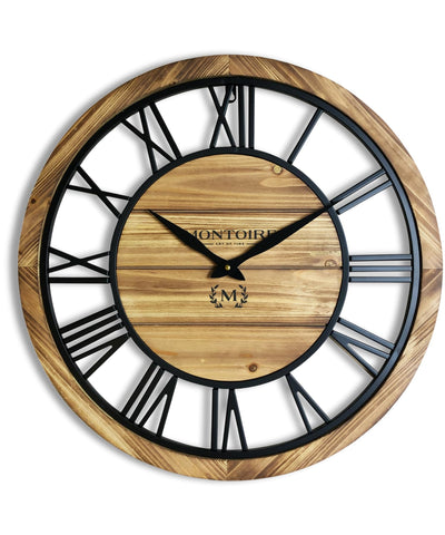 24 Inch Farmhouse Wall Clock Large - Giant Extra Large Wall Clock for Living Room Decor - Large Wall Clock 24 Inches or Larger, Big Round Wall Clock with Decorative Roman Numerals, Battery Operated